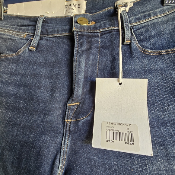 Frame Denim Women's Distressed Skinny High Rise Jeans in Blue - Picture 3 of 3